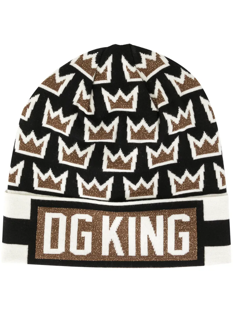 Dolce & Gabbana DG King crown intarsia beanie